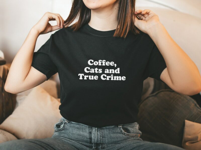 Дамска тениска Coffee Cats And True Crime