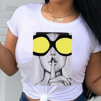 Дамска тениска Yellow Sunglasses DTG