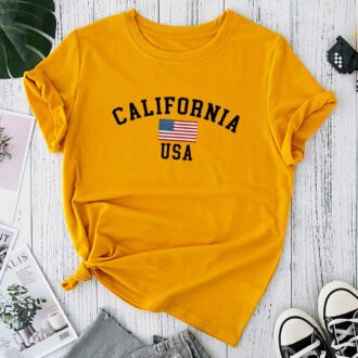 Дамска тениска California USA 2022 DTG