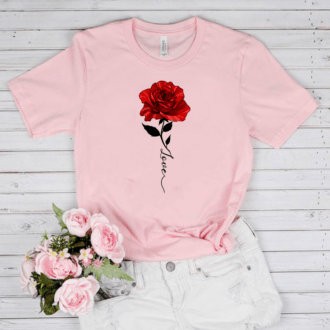 Дамска тениска Rose Love DTG - SALE