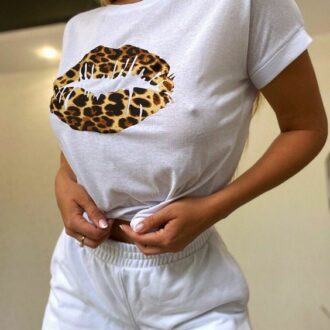 Дамска Тениска Leopard Kiss DTG