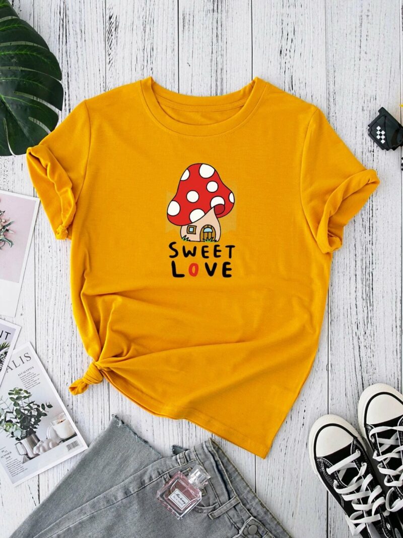 Дамска тениска Sweet love mushroom DTG