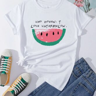 Дамска тениска Who doesn't Love Watermelon DTG