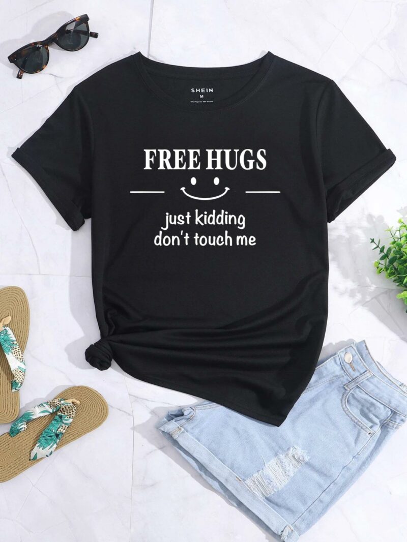 Дамска тениска Free Hugs.Just Kidding