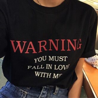 Дамска тениска Warning*black