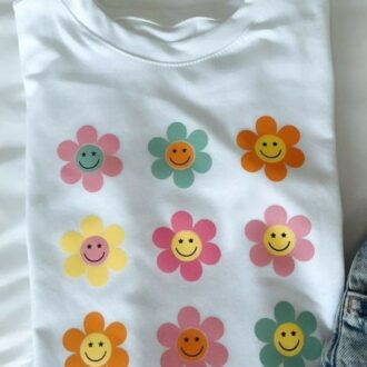 Дамска Тениска Smiley Flowers 23 DTG