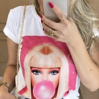 Дамска тениска Barbie Bubblegum*2023 DTG