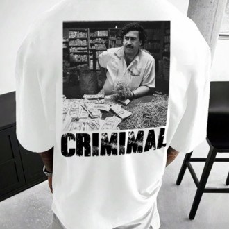 Мъжка oversize тениска Criminal Pablo Back DTG