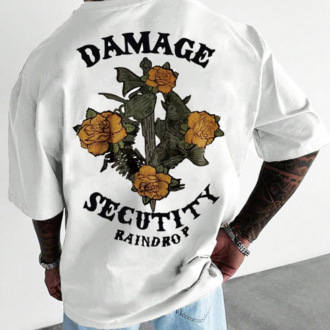 Мъжка oversize тениска Damage Secutity Back DTG