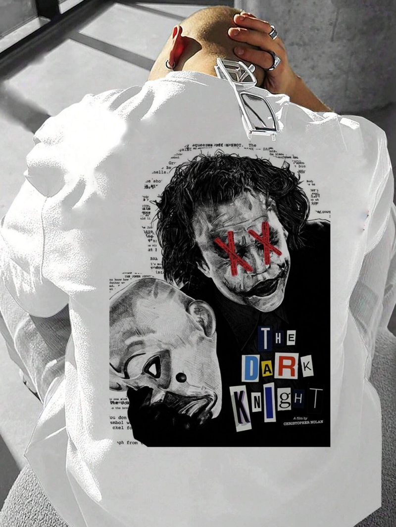 Мъжка oversize тениска The Dark Knight Joker Back DTG