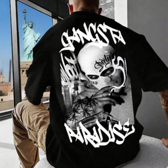 Мъжка oversize тениска Gangsta Paradise Back