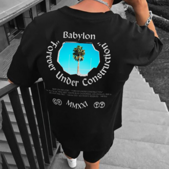 Мъжка oversize тениска Babylon Underconstruct Back DTG