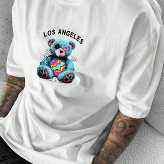 Мъжка oversize тениска Los Angeles Bear F/B DTG