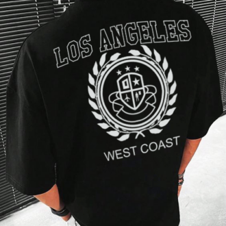 Мъжка Oversize Тениска Los Angeles West Coast Back DTG