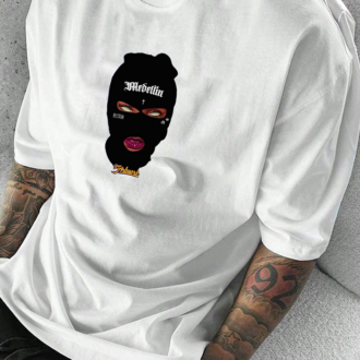 Мъжка oversize тениска Medelin Mask F/B DTG