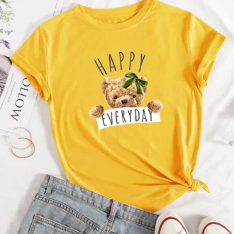 Дамска тениска Happy Every Day Bear DTG