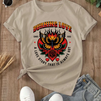Дамска Тениска Burning Love DTG