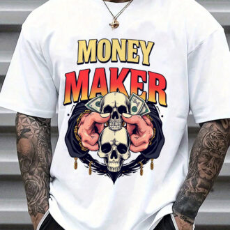 Мъжка Тениска Money maker skulls DTG