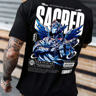 Мъжка Тениска SACRED ANGEL BACK DTG
